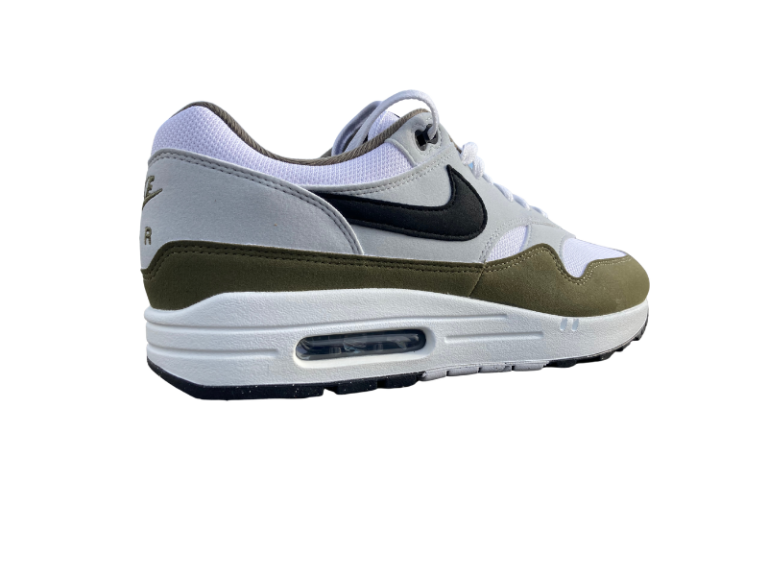 Nike Air Max 1 Medium Olive profile with white background