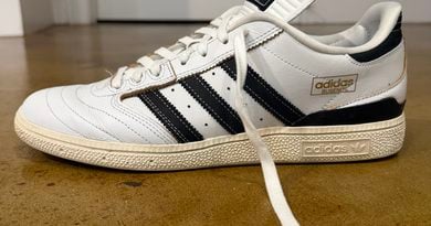 men’s adidas Busenitz crystal white core black off white colorway profile angle