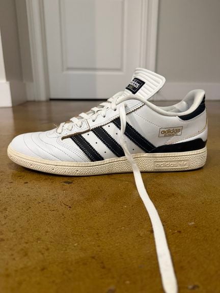 men’s adidas Busenitz crystal white core black off white colorway profile angle