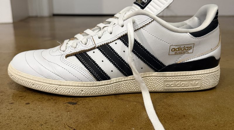 men’s adidas Busenitz crystal white core black off white colorway profile angle